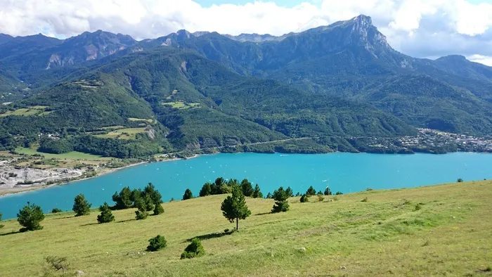 湖，山，自然，景观，天空，阿尔卑斯山，骑