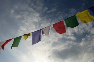 藏族，国旗，祈祷，佛教，亚洲，宗教