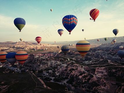 卡帕多细亚，土耳其，旅行，热气球，景观
