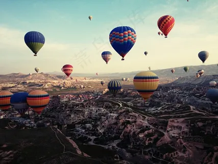 卡帕多细亚，土耳其，旅行，热气球，景观