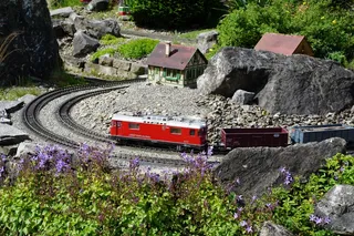 微型，铁路，自然，火车，运输，似乎