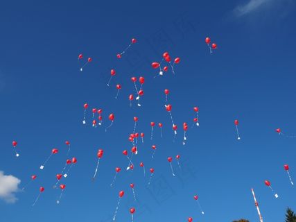 气球，飞，婚礼，祝贺，祝贺