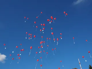 气球，飞，婚礼，祝贺，祝贺