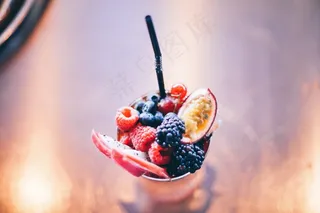 覆盆子，黑莓，蓝莓，水果，甜点