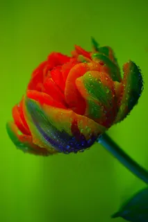 郁金香，水，宏，春天