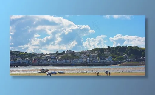 海滩，沙，德文郡，Appledore，假期，天空，沧海，水