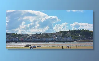 海滩，沙，德文郡，Appledore，假期，天空，沧海，水