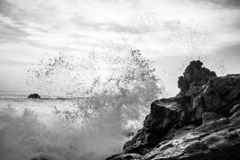 兰萨罗特岛，El Golfo，喷雾，背光，海，海岸