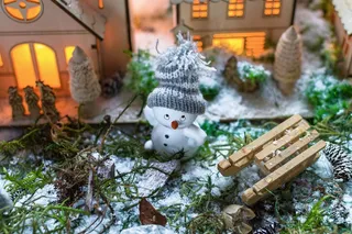 圣诞节，Tannenzweig，雪人，幻灯片，背景