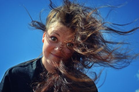 女人，一个，模型，眼睛，天堂