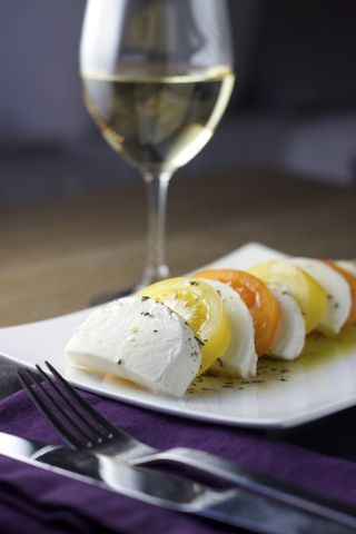 卡普雷塞，沙拉，番茄，黄色，奶酪，西红柿