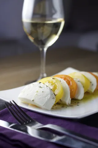 卡普雷塞，沙拉，番茄，黄色，奶酪，西红柿