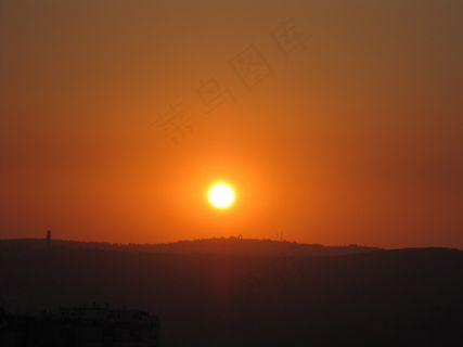 日落，安静，镇定，沉默，太阳，发光，橙色