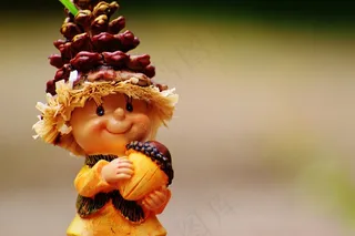 小鬼，橡子，秋，可笑，无花果，可爱，甜，艺术石