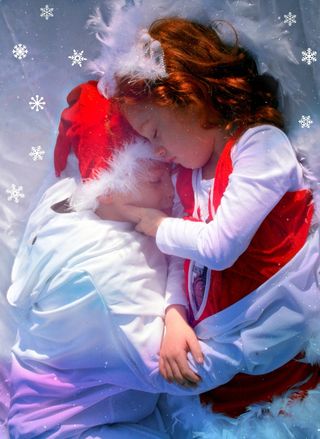 兄弟，妹妹，睡眠，拥抱，爱情，冬天