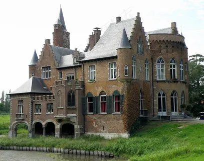 城堡,Wissekerke,东佛兰德斯,Moated,巴塞尔 城堡,Wissekerke,东佛兰德斯,Moated,巴塞尔