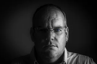 男人，硬，邪恶，刮毛过的，皮肤，蓝色，阴影，毛茸茸