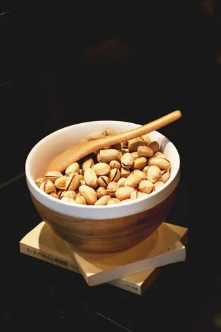 开心果，碗，食品，黑色