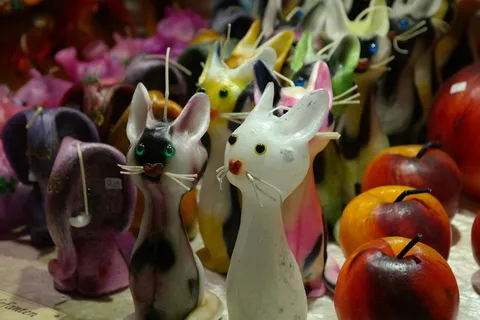 蜡烛，蜡烛蜡，猫，蜡，圣诞市场，档