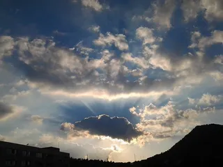 天空，教堂，日落