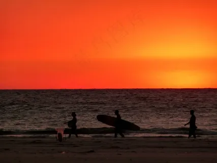 天空,海洋,湖泊,霞光,模糊图片,海日落冲浪者橙色