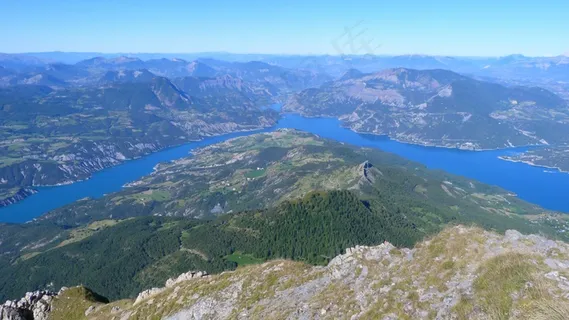 风景,SerrePonçon湖,山,阿尔卑斯山 风景,SerrePonçon湖,山,阿尔卑斯山