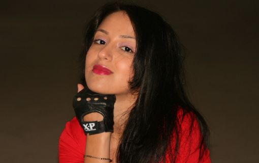 女孩，黑发，诱惑，肖像，美女，红色