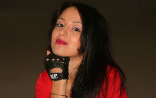 女孩，黑发，诱惑，肖像，美女，红色