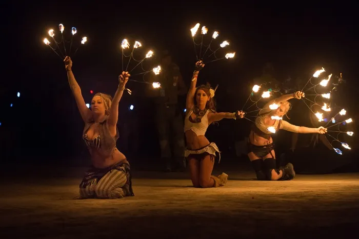 艺术家，火舞者，火，艺术，女人，舞者