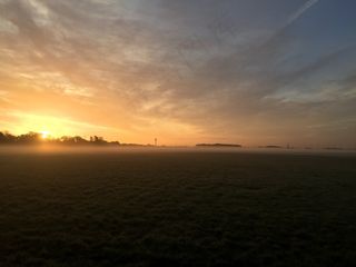 日出，公园，户外，太阳，早晨，风景