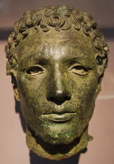 阿波罗神庙，西兰，利比亚，青铜，头，男子