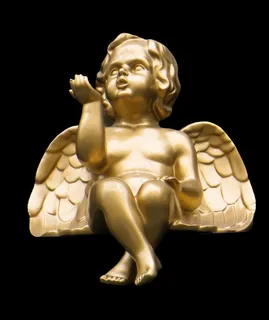 雕像,肌肉男,自然/人文景观,木雕,佛像,工作室拍摄的双腿交叉的金色天使