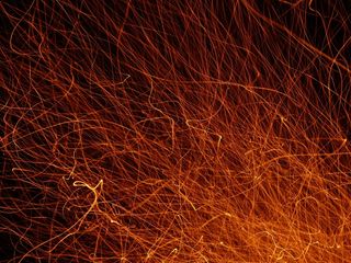 火花，火，营火，火焰，热，火焰，光