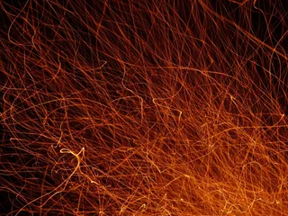 火花，火，营火，火焰，热，火焰，光