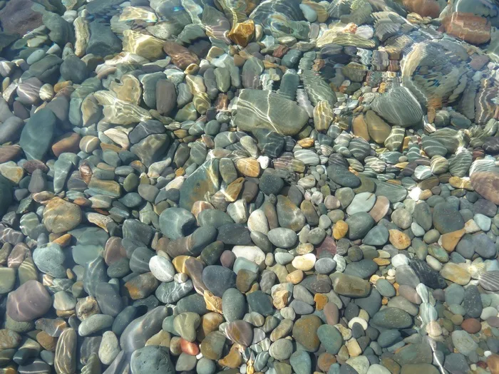 鹅卵石，岩石，碎石，海洋，大海，浅，水