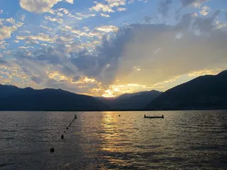 日落，Abendstimmung，湖，浪漫