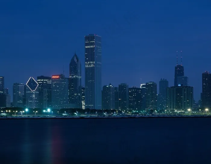 芝加哥，天际线，黄昏，城市，城市，体系结构