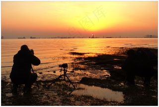 日出，海，意见，天空，橙色