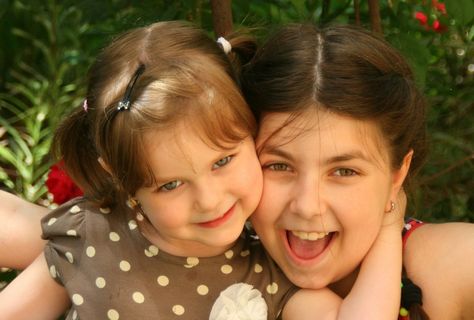 姐妹，爱情，肖像，微笑，拥抱