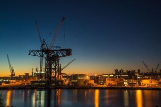 悉尼，澳大利亚，海港，工业，剪影