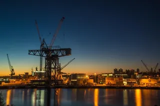 悉尼，澳大利亚，海港，工业，剪影