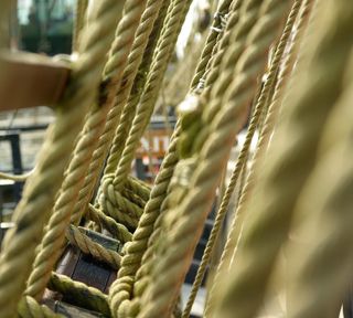 绳，船，帆船，弦，海，吊索