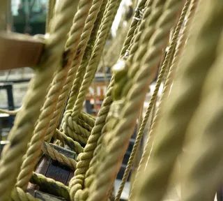 绳，船，帆船，弦，海，吊索