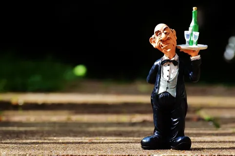 管家，托盘，饮料，红酒，香槟，操作