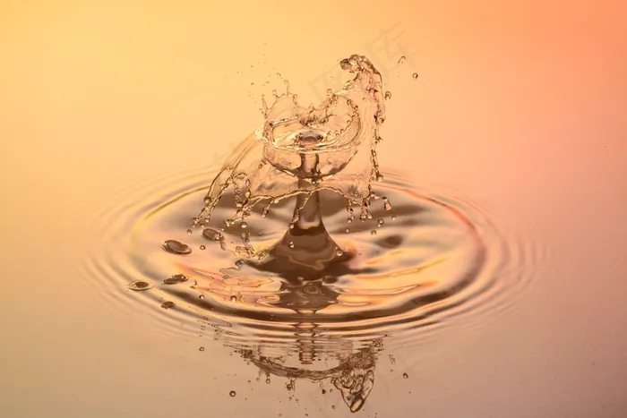 滴水，水，一滴水，水景，橙色