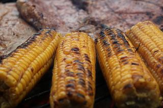 烧烤，肉，玉米，凉席，好，节日，饿