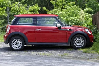 自动，迷你，车辆，红色，Pkw，侧视图，宝马