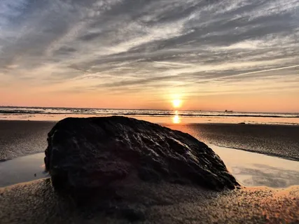 易北河海滩,日落,易北河,汉堡 易北河海滩,日落,易北河,汉堡