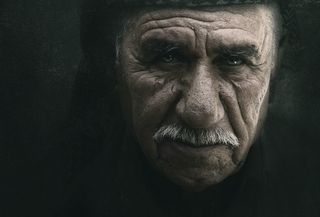 男子，老，老人，肖像，人，街