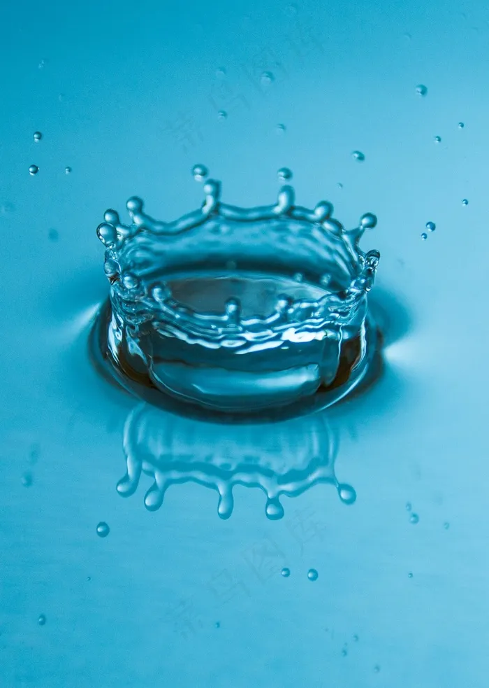 滴水，水，镜像，一滴水，液体，关闭